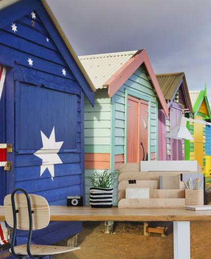 australien strand hytte tapet