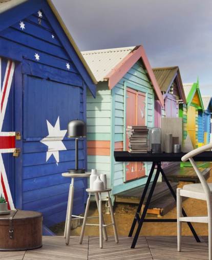 australia beach hut wallpaper