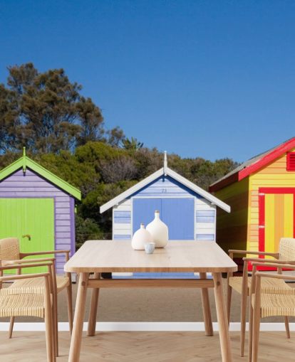 colourful beach huts wallpaper colourful beach huts wallpaper