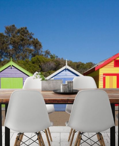 fondo de pantalla de cabañas de playa