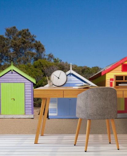 colourful beach huts wallpaper colourful beach huts wallpaper