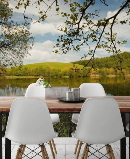 Lake in Lush Countryside Mural Lake in Lush Countryside Mural