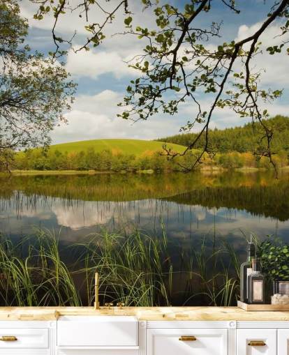 Lake in Lush Countryside Mural Lake in Lush Countryside Mural