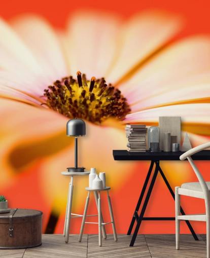 Papel pintado grande de flores de naranja Papel pintado grande de flores de naranja