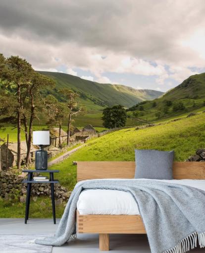 Lakeland Valley Farm, Felt og Tørr Stone Wall Mural