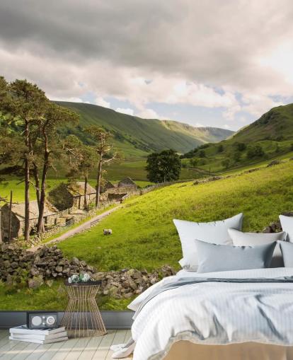 Lakeland Valley Farm, Fields and Dry Stone Wall Mural