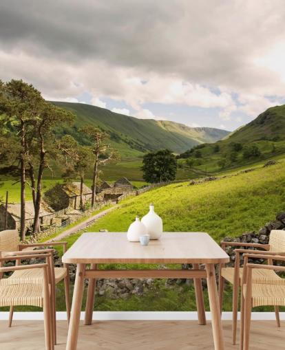 Lakeland Valley Farm, Fields and Dry Stone Wall Mural