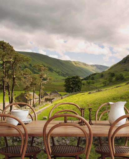 Lakeland Valley Farm, Fields and Dry Stone Wall Mural