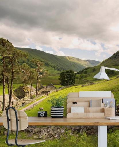 Lakeland Valley Farm, Fields and Dry Stone Wall Mural Lakeland Valley Farm, Fields and Dry Stone Wall Mural