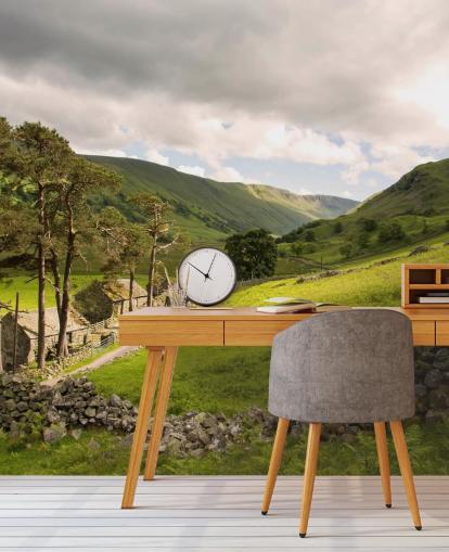 Lakeland Valley Farm, Fields and Dry Stone Wall Mural