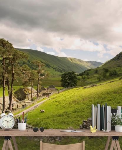 Lakeland Valley Farm, Felt og Tørr Stone Wall Mural