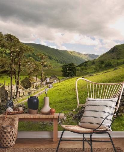 Lakeland Valley Farm, Fields and Dry Stone Wall Mural