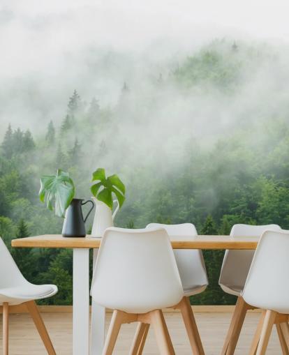 Papier Peint Fresque Brume sur la Forêt