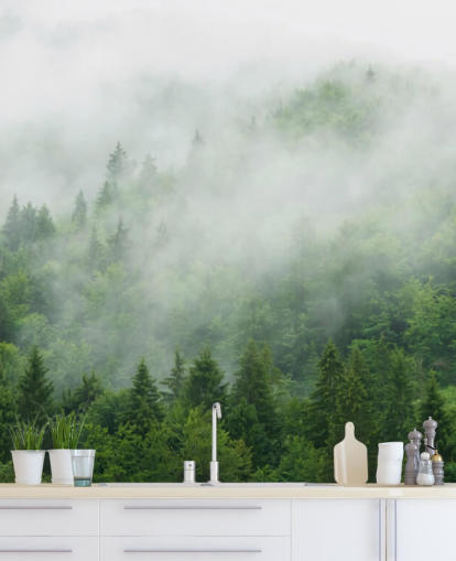 Mist over the Forest Wall Mural