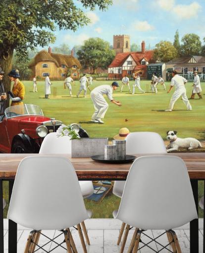 Kricket-Spiel Gemälde Tapete