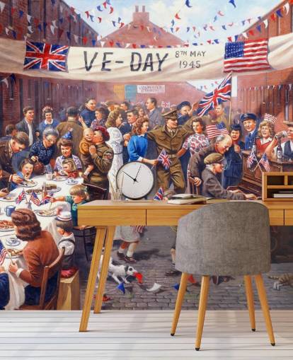 VE day street celebration wallpaper