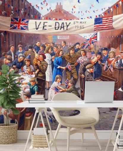 VE day street celebration wallpaper