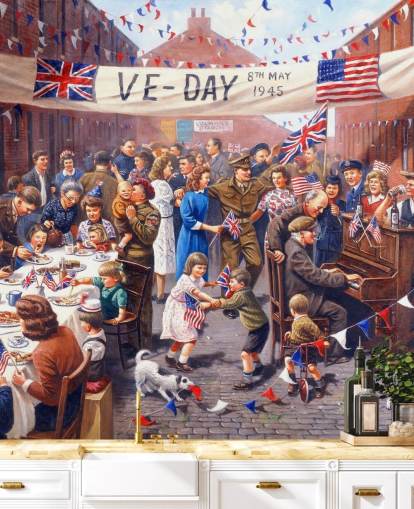 VE day street celebration wallpaper