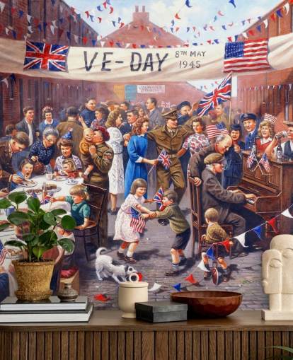 VE day street celebration behang VE day street celebration behang