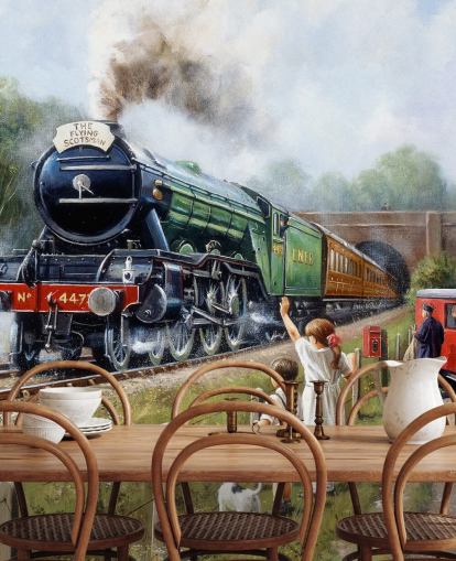 folk vinker på en damp tog tapet