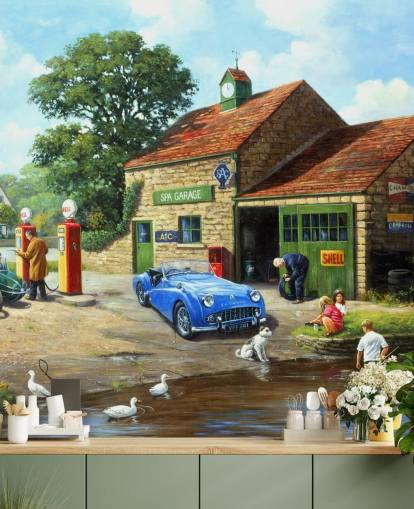 village gas station in the past wallpaper village gas station in the past wallpaper