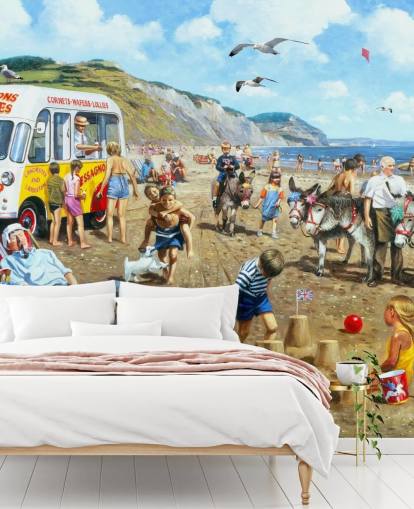 altmodische Tapete am Meer