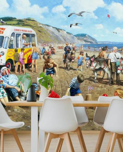 altmodische Tapete am Meer