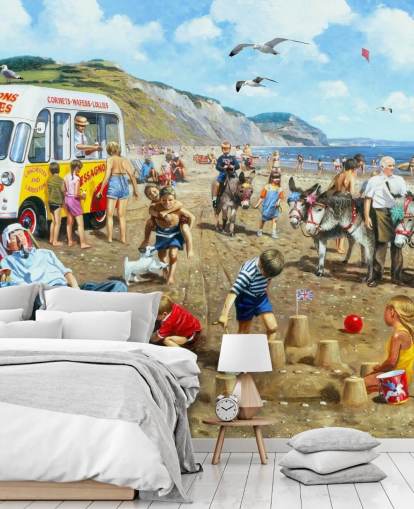 gammeldags seaside tapet gammeldags seaside tapet