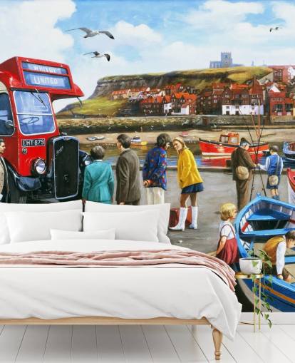 uk Whitby havn i 1960'erne tapet