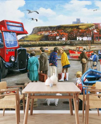 uk whitby harbour in the 1960s wallpaper