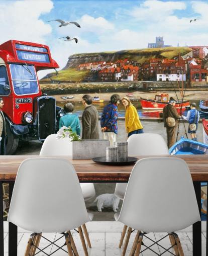 uk whitby harbour in the 1960s wallpaper