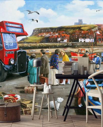 uk Whitby havn i 1960'erne tapet