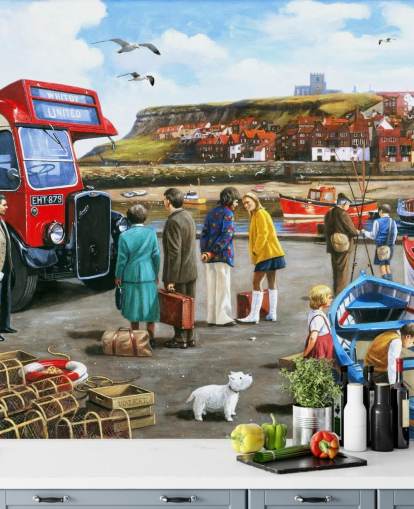 uk whitby harbour in the 1960s wallpaper