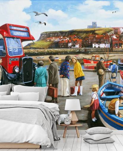 uk whitby harbour in the 1960s wallpaper