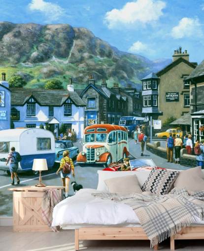 lake district town in the past wallpaper
