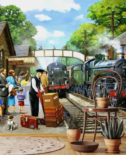 old train station in the past wallpaper