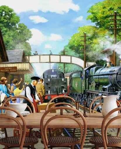 old train station in the past wallpaper