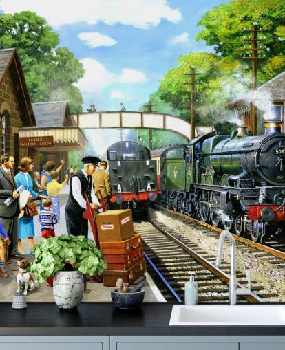 fondo de pantalla antigua estación de tren en el pasado