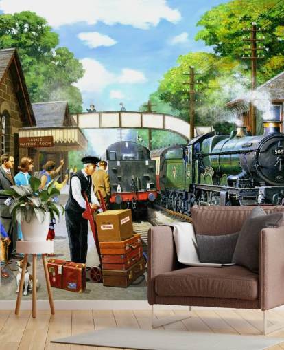 fondo de pantalla antigua estación de tren en el pasado