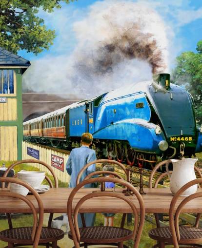 vecchio speed train on track carta da parati