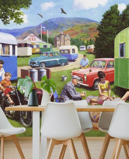 skotsk campingvogn park tapet