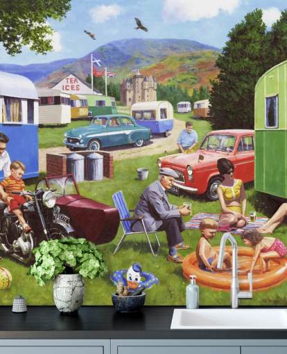 papel de parede escocês caravan park