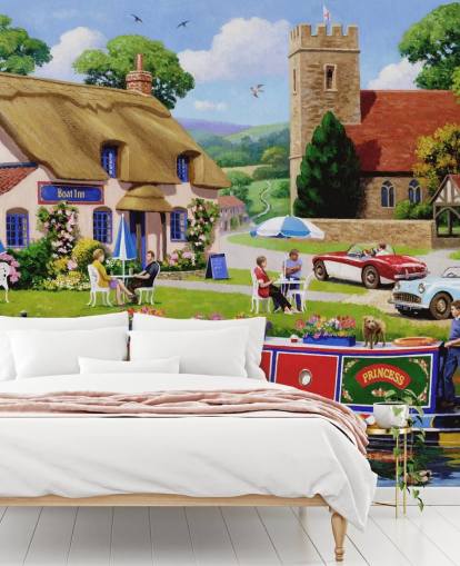 englische Landschaft und Kanalmalerei Tapete