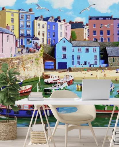 Papier Peint Fresque Tenby du Vieux Monde Papier Peint Fresque Tenby du Vieux Monde