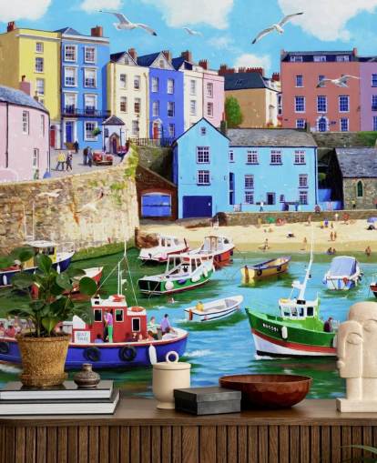 old world tenby wall mural