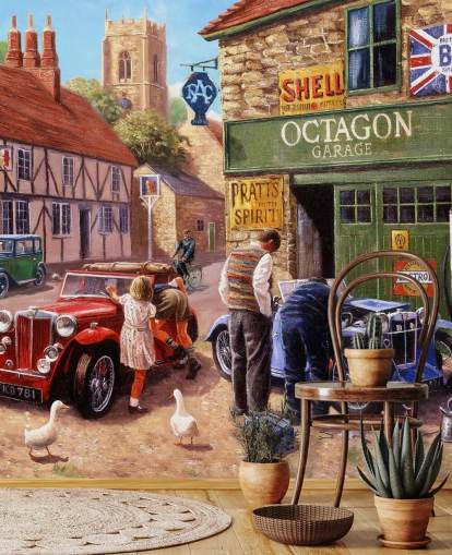 papel de parede old car shop