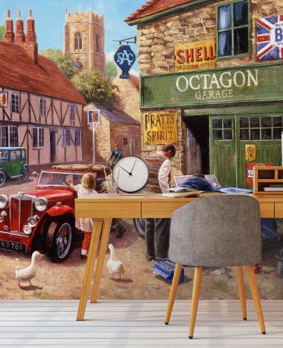 papel de parede old car shop