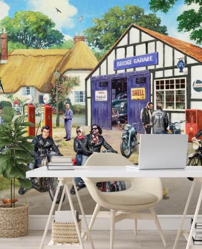 Rockers on the Road Care Home Wallpaper