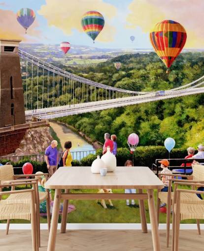 ohi bristol sillan ja kuumailmapalloja tapetti
