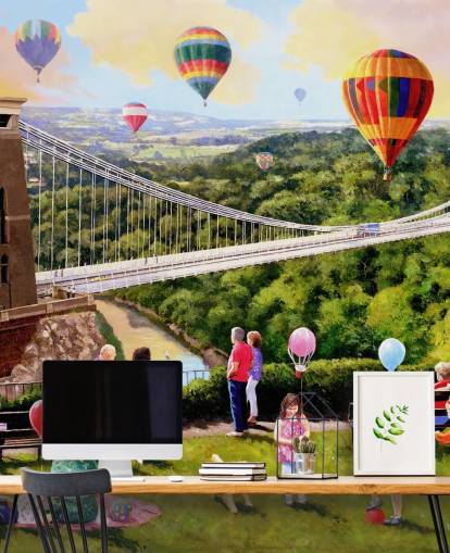 passato bristol con ponte e carta da parati mongolfiere